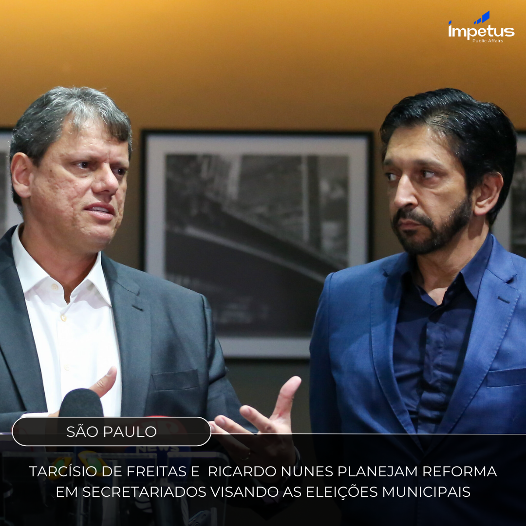 Tarcísio de Freitas e Ricardo Nunes planejam reforma em secretariados visando as eleições municipais